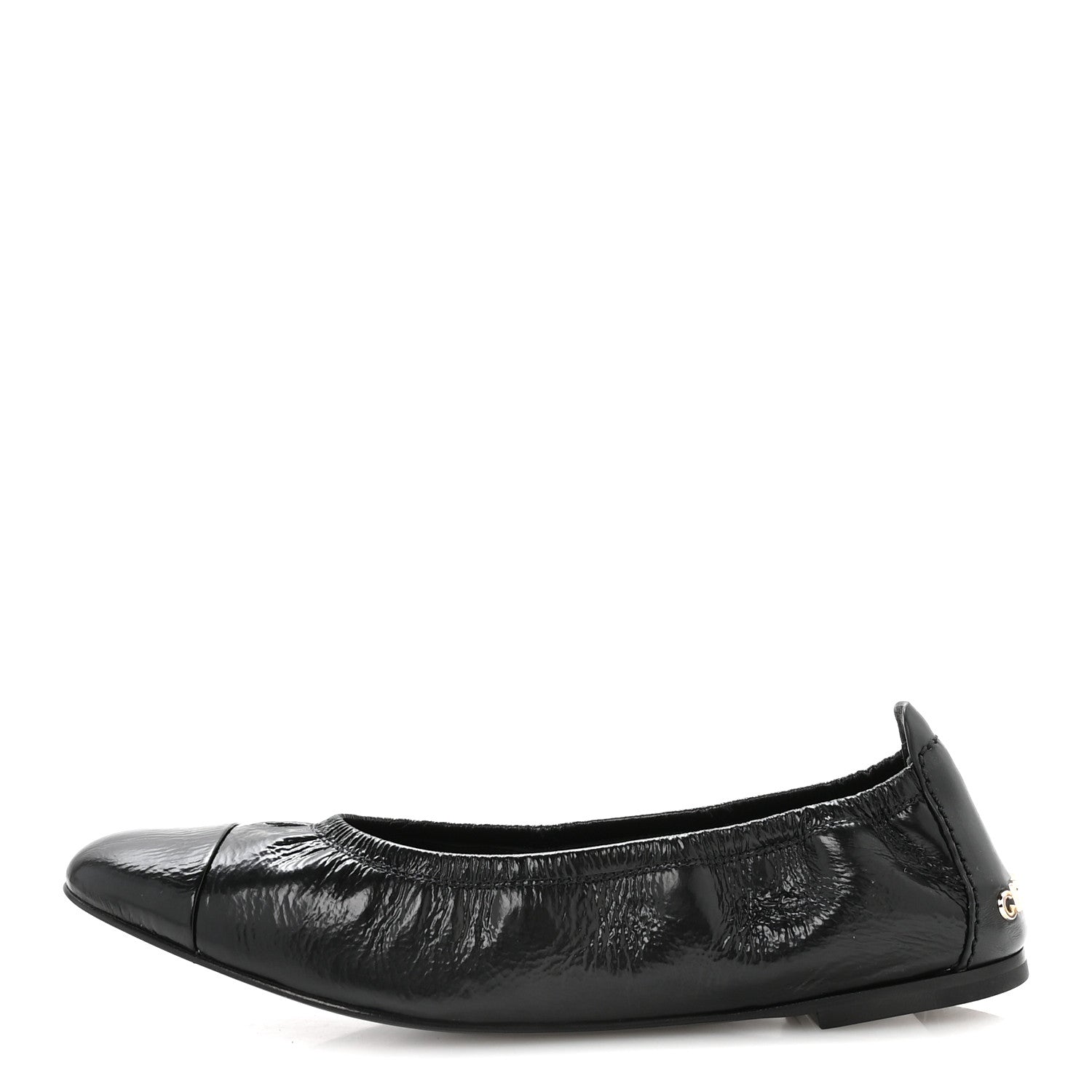 Chanel Lambskin Shiny Goatskin Calfskin Ballerina Flats 39.5 Black 1 of 9