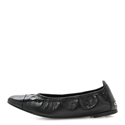 Chanel Lambskin Shiny Goatskin Calfskin Ballerina Flats 39.5 Black 1 of 9