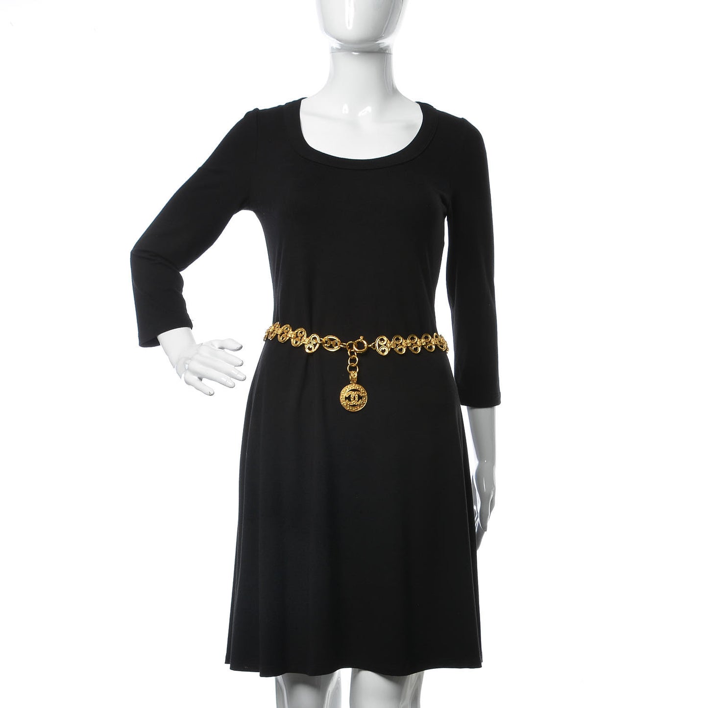 Chain CC Medallion Belt Gold
