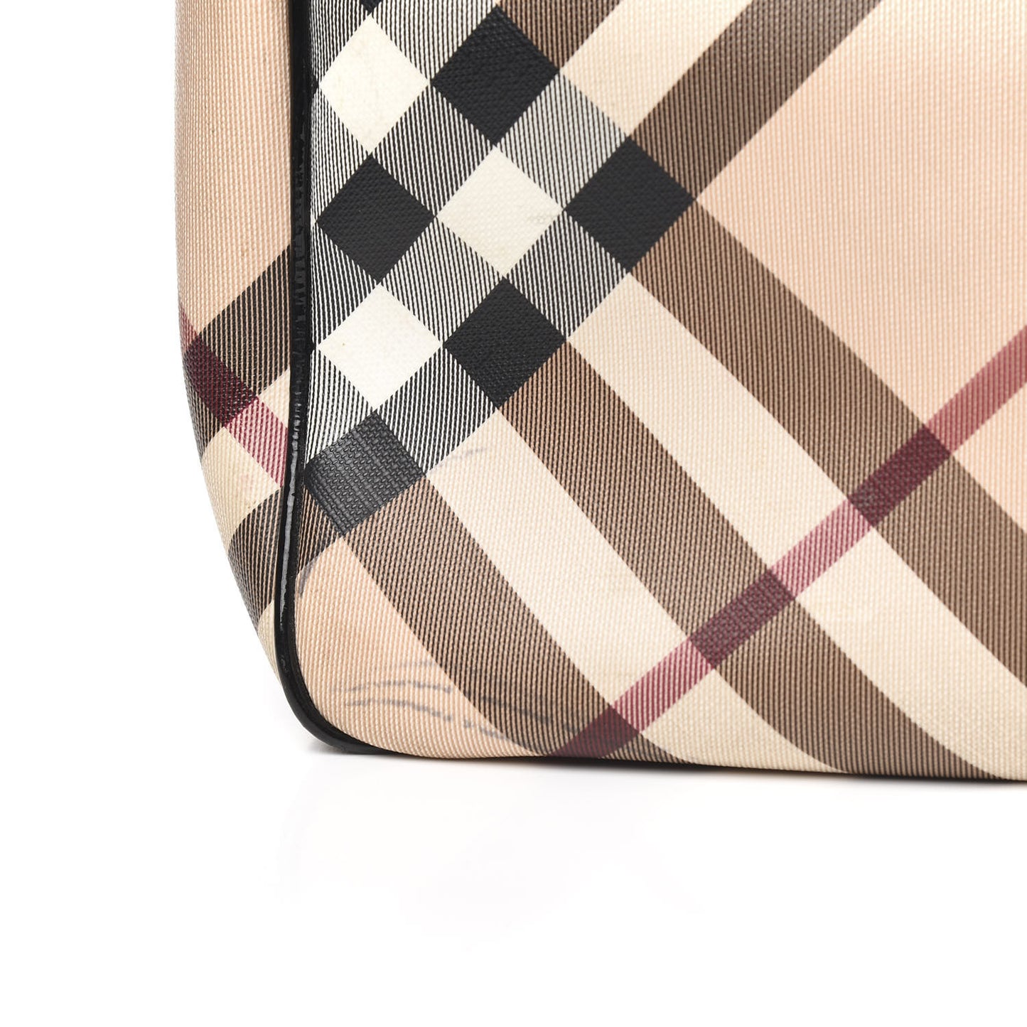 Patent Trim Nova Check Tote Black