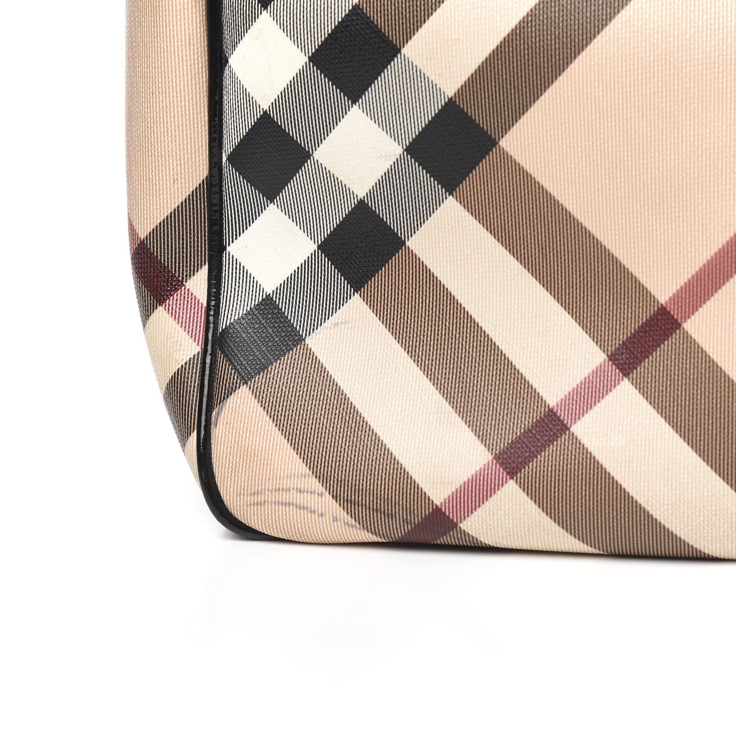 Burberry Patent Trim Nova Check Tote Black 12 of 12