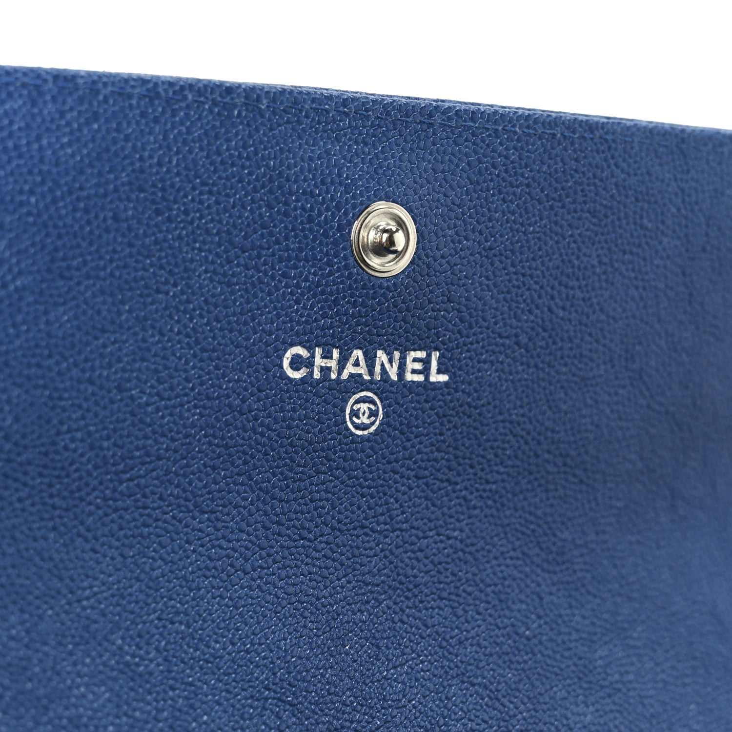 Chanel Caviar Quilted Large Boy Gusset Flap Wallet Blue 7 of 10