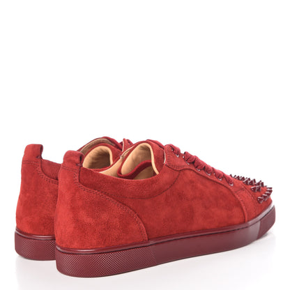 Christian Louboutin Veau Velours Womens Louis Junior Spikes Flat Sneakers 36.5 Carmin 4 of 9