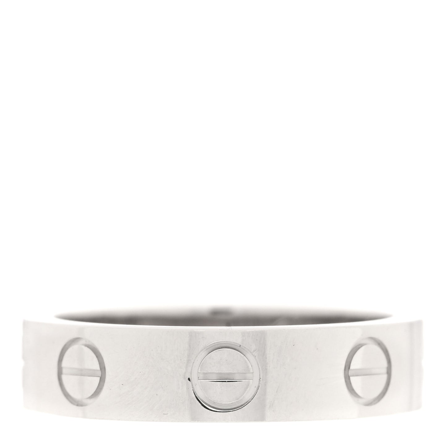 18K White Gold Diamond 4mm LOVE Wedding Band Ring 45 3.25