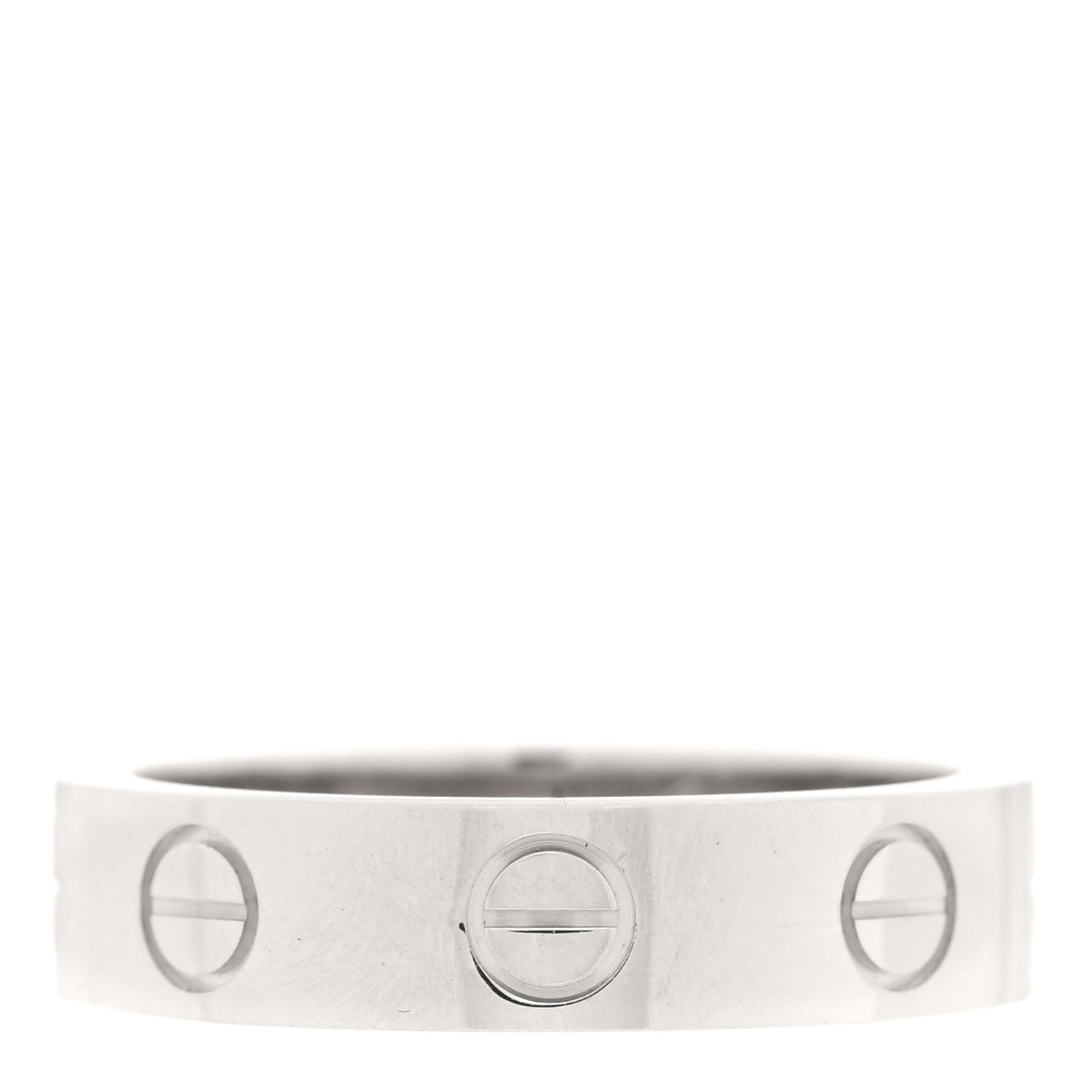 Cartier 18K White Gold Diamond 4mm LOVE Wedding Band Ring 45 3.25 3 of 4