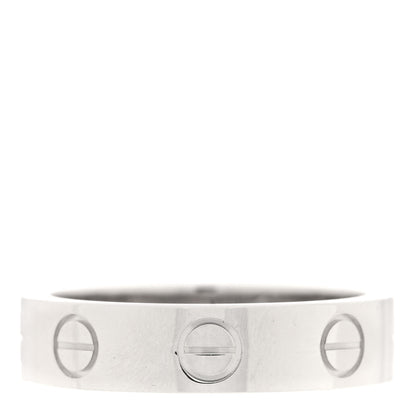 Cartier 18K White Gold Diamond 4mm LOVE Wedding Band Ring 45 3.25 3 of 4
