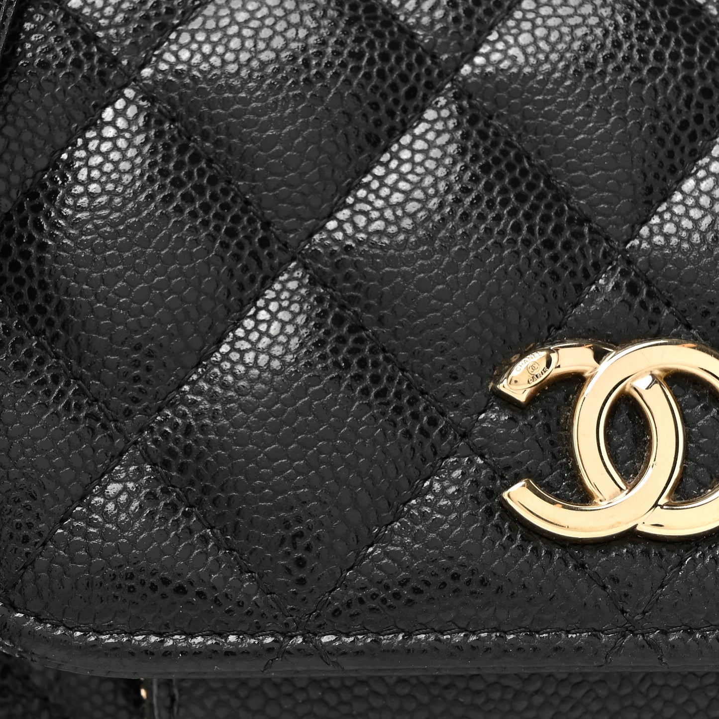 Caviar Quilted Business Affinity Clutch With Chain Black
