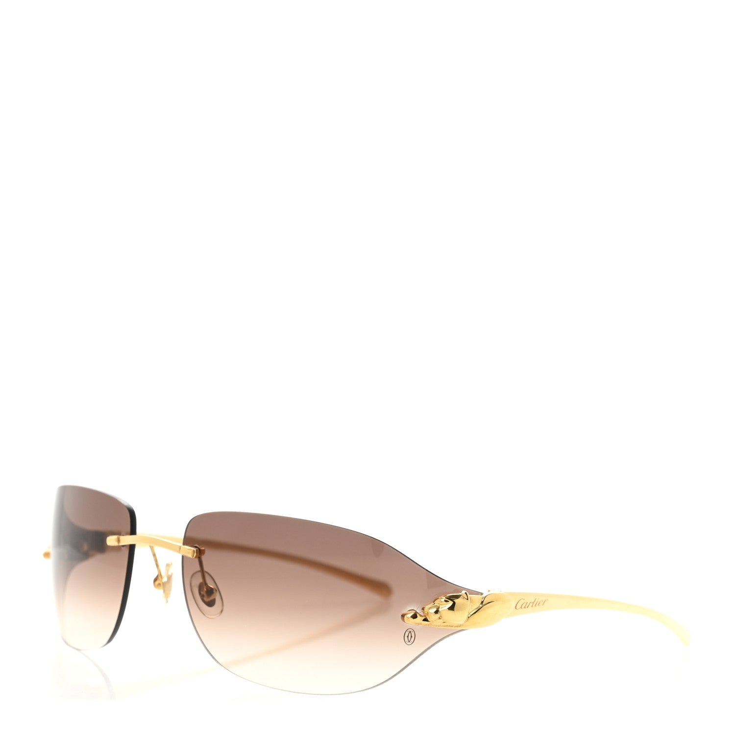 Cartier Metal Panthere De Cartier Rimless Sunglasses 1 of 8