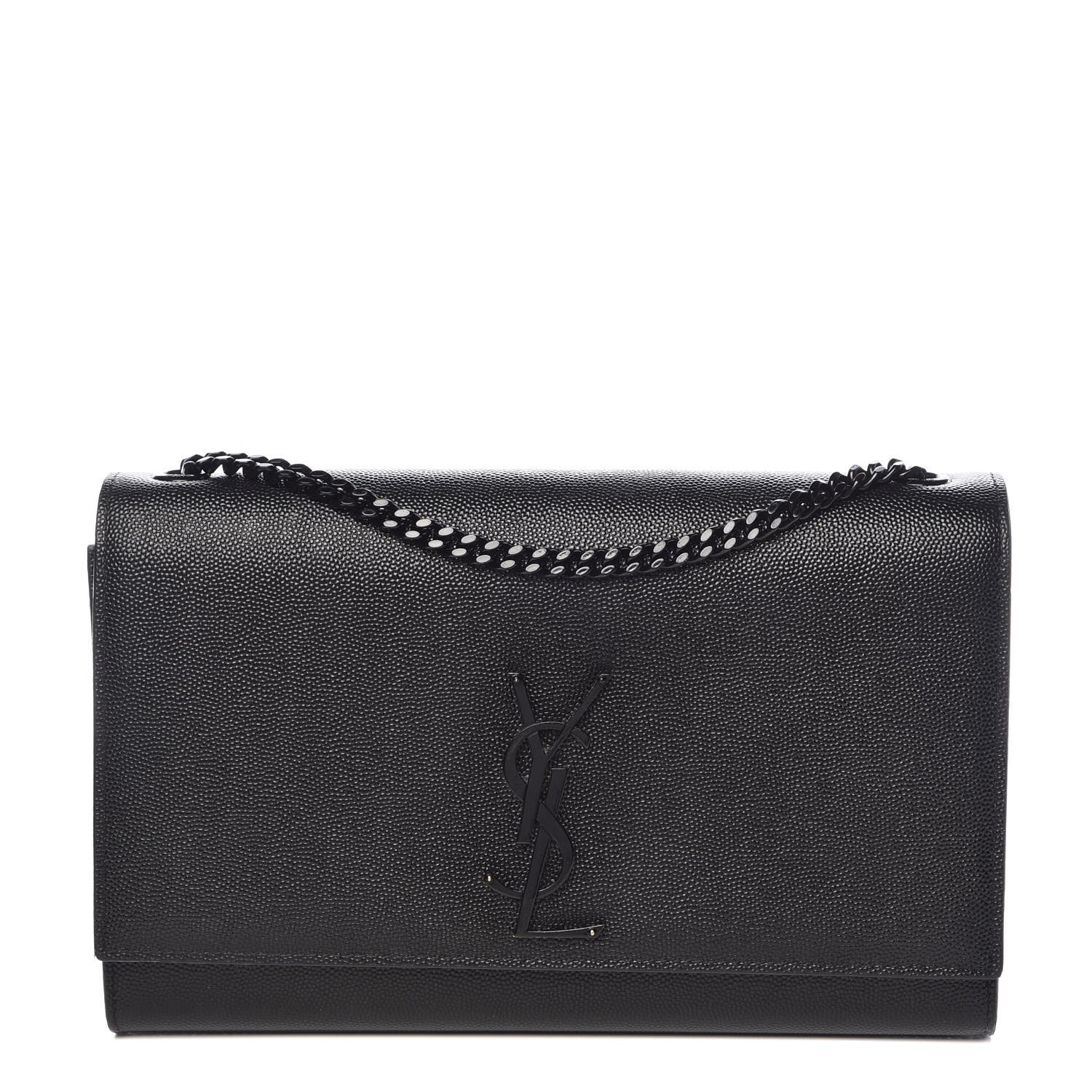 Saint Laurent Grain De Poudre Medium Classic Monogram Kate Satchel Black 1 of 11