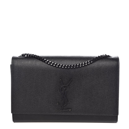 Saint Laurent Grain De Poudre Medium Classic Monogram Kate Satchel Black 1 of 11