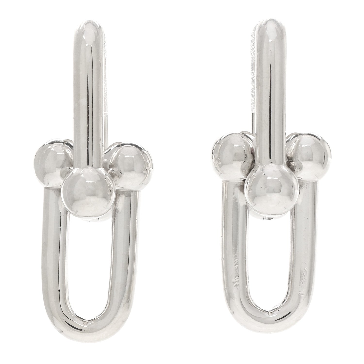 Tiffany Sterling Silver Large HardWear Link Earrings 1 of 4