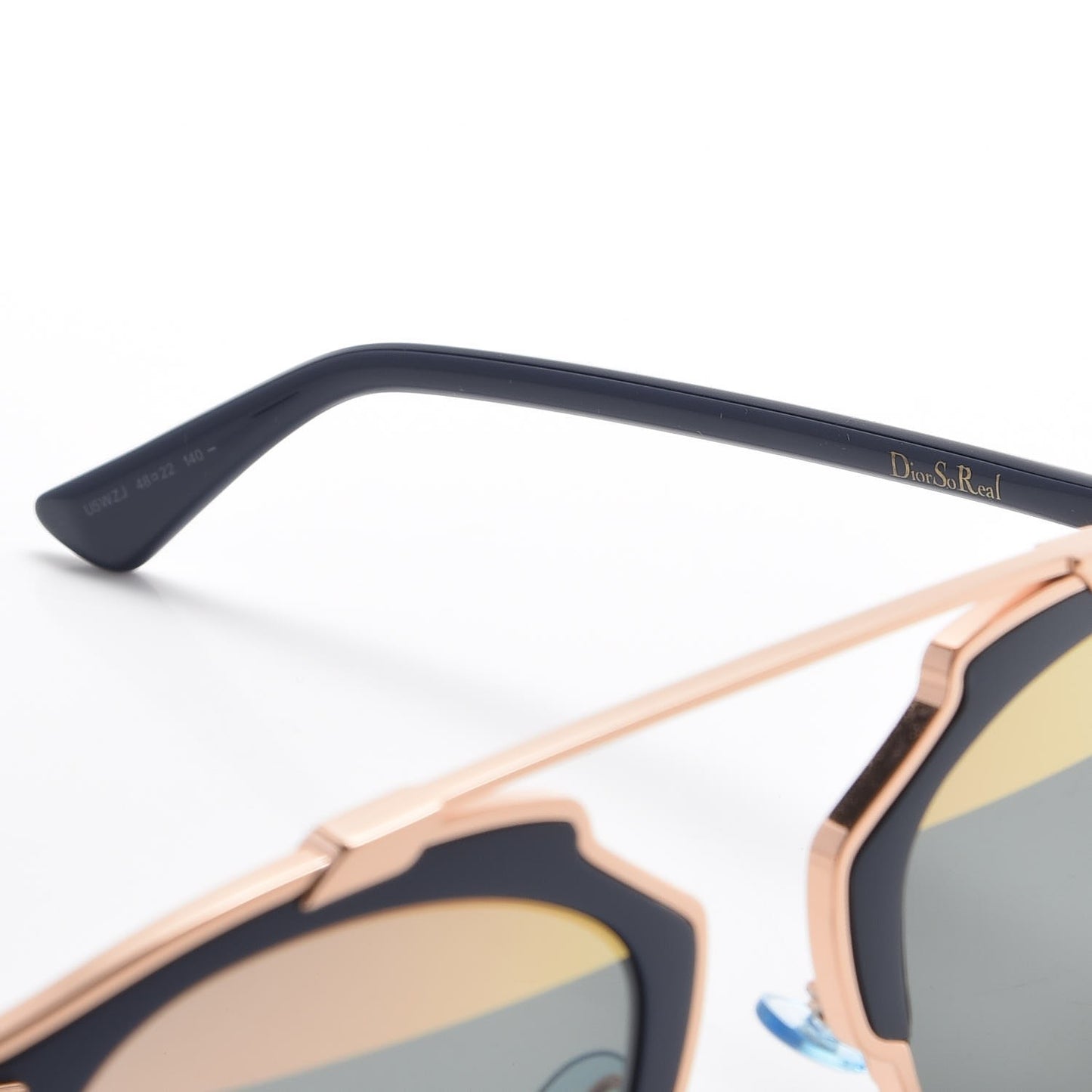 Mirrored So Real Sunglasses Rose Gold Blue