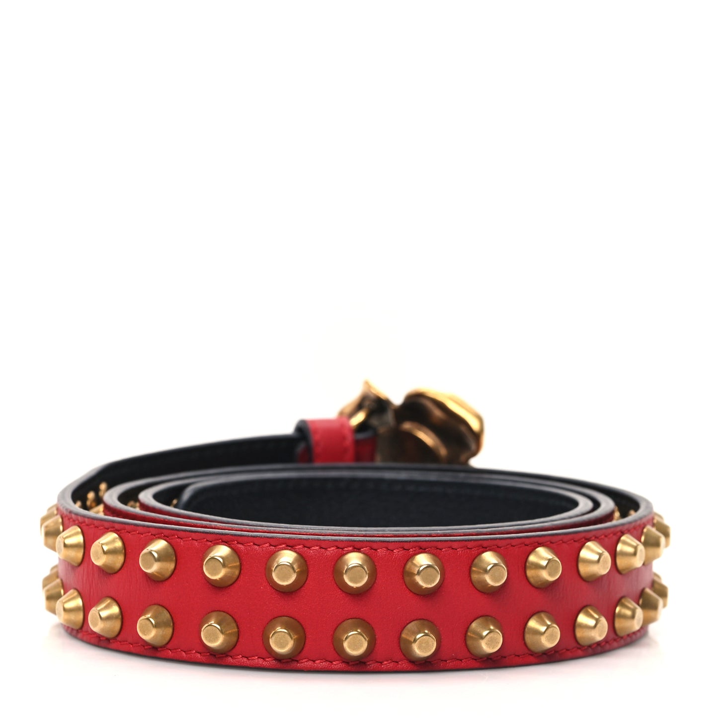 Calfskin Metal Flower Interlocking G Belt 90 36 Red