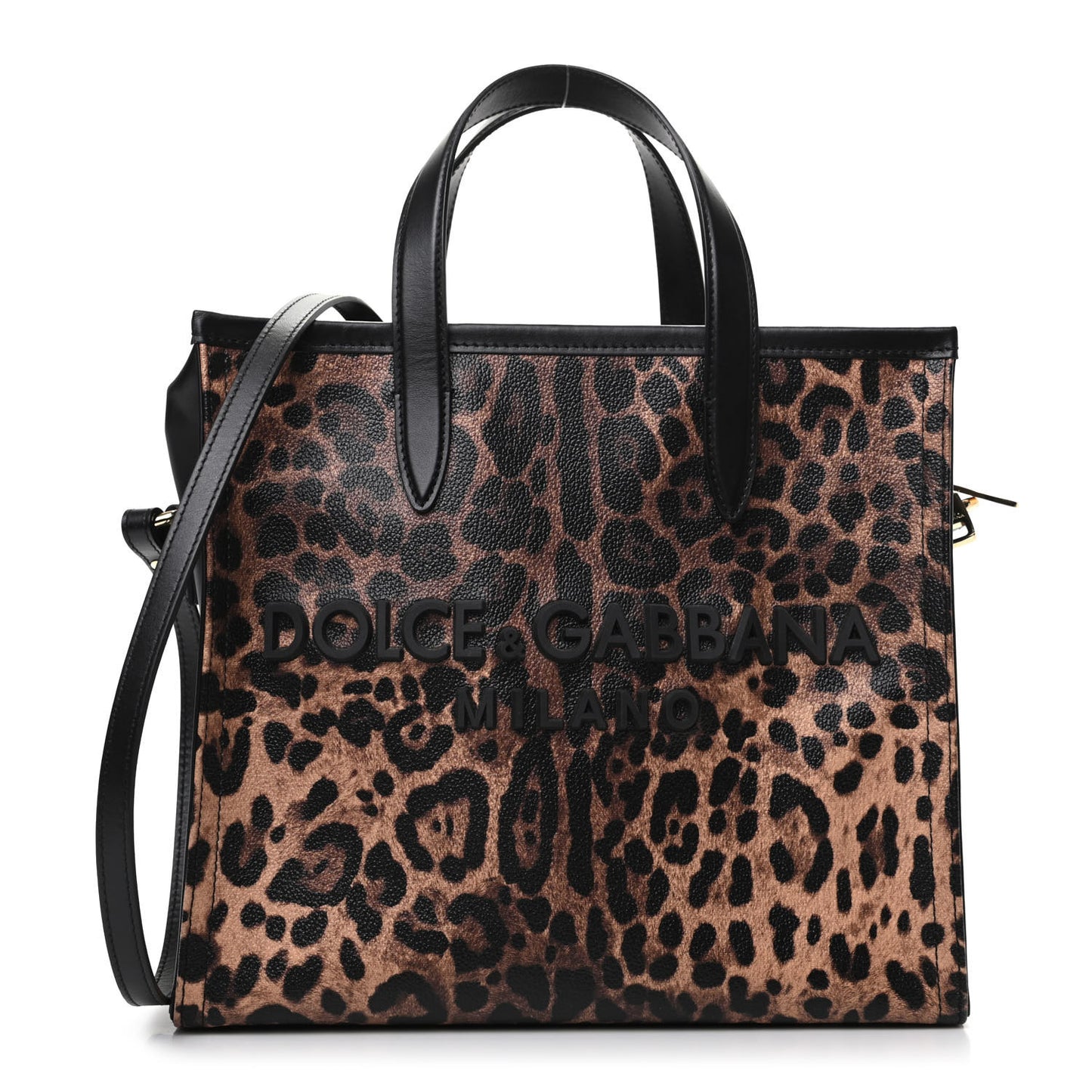 Dauphine Leopard Logo Market Bag Black