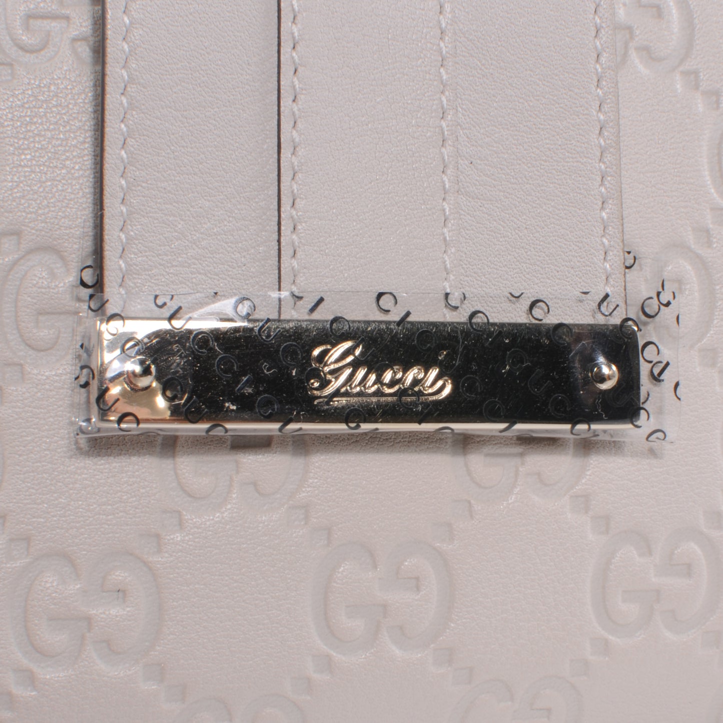 Guccissima Ladies Web Long Wallet Off White