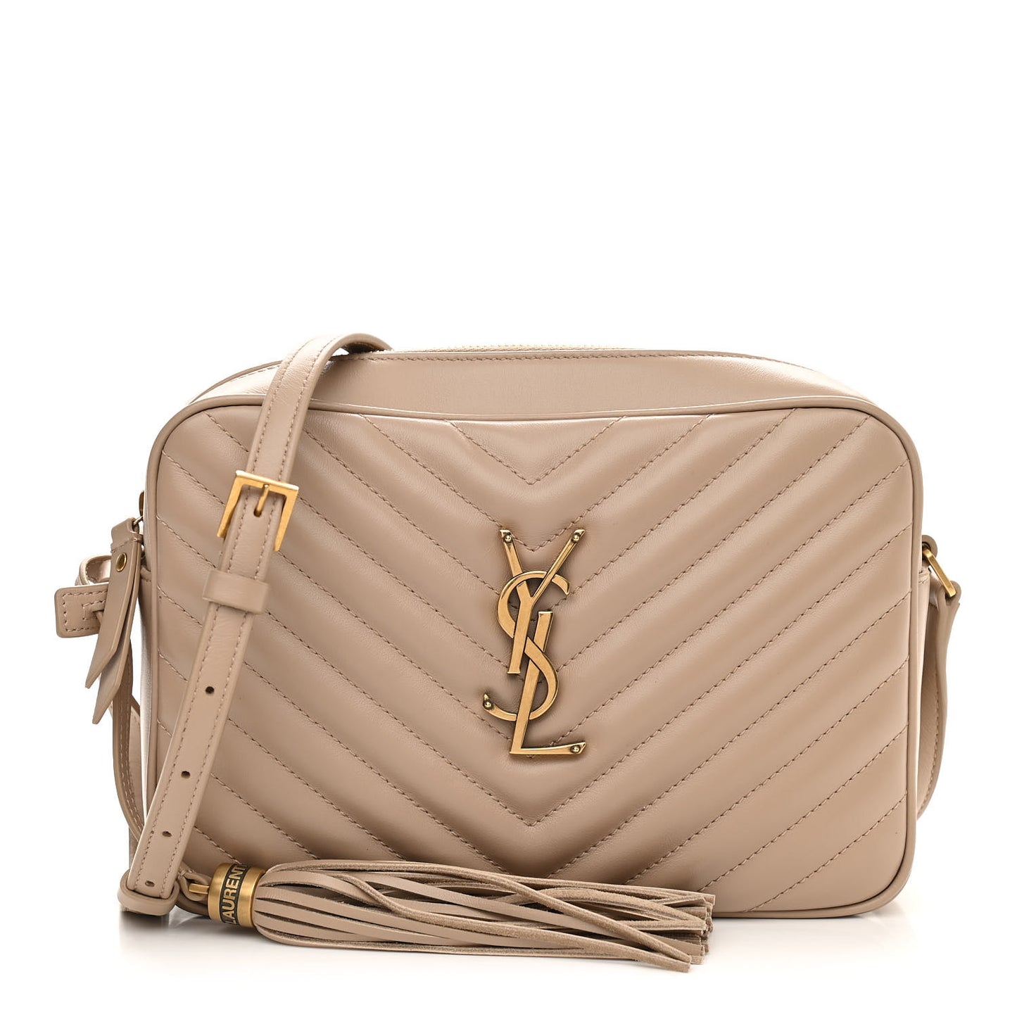 Calfskin Matelasse Monogram Lou Camera Bag Dark Beige