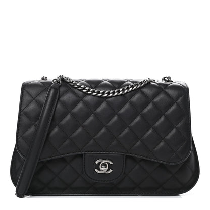 Chanel Lambskin Quilted Large Natural CC Flap Black 1 of 16