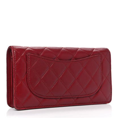 Chanel Lambskin Quilted Yen Wallet Red 2 of 12