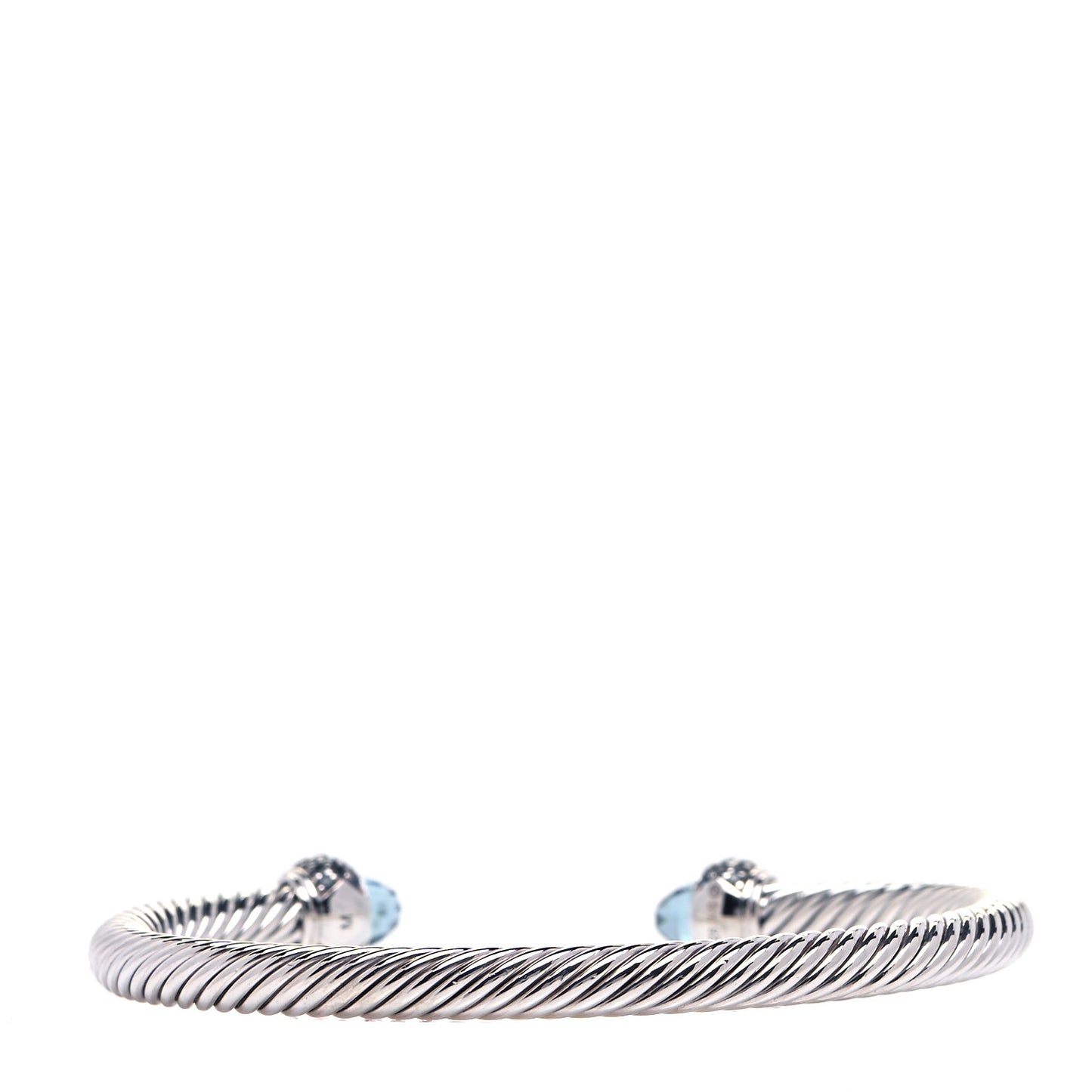 Sterling Silver Blue Topaz Blue Sapphire 5mm Cable Candy Bracelet