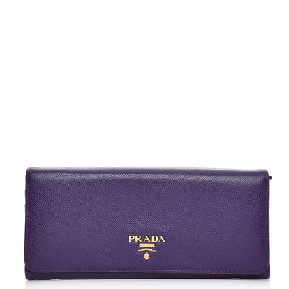 Prada Saffiano Metal Continental Flap Wallet Viola 1 of 11