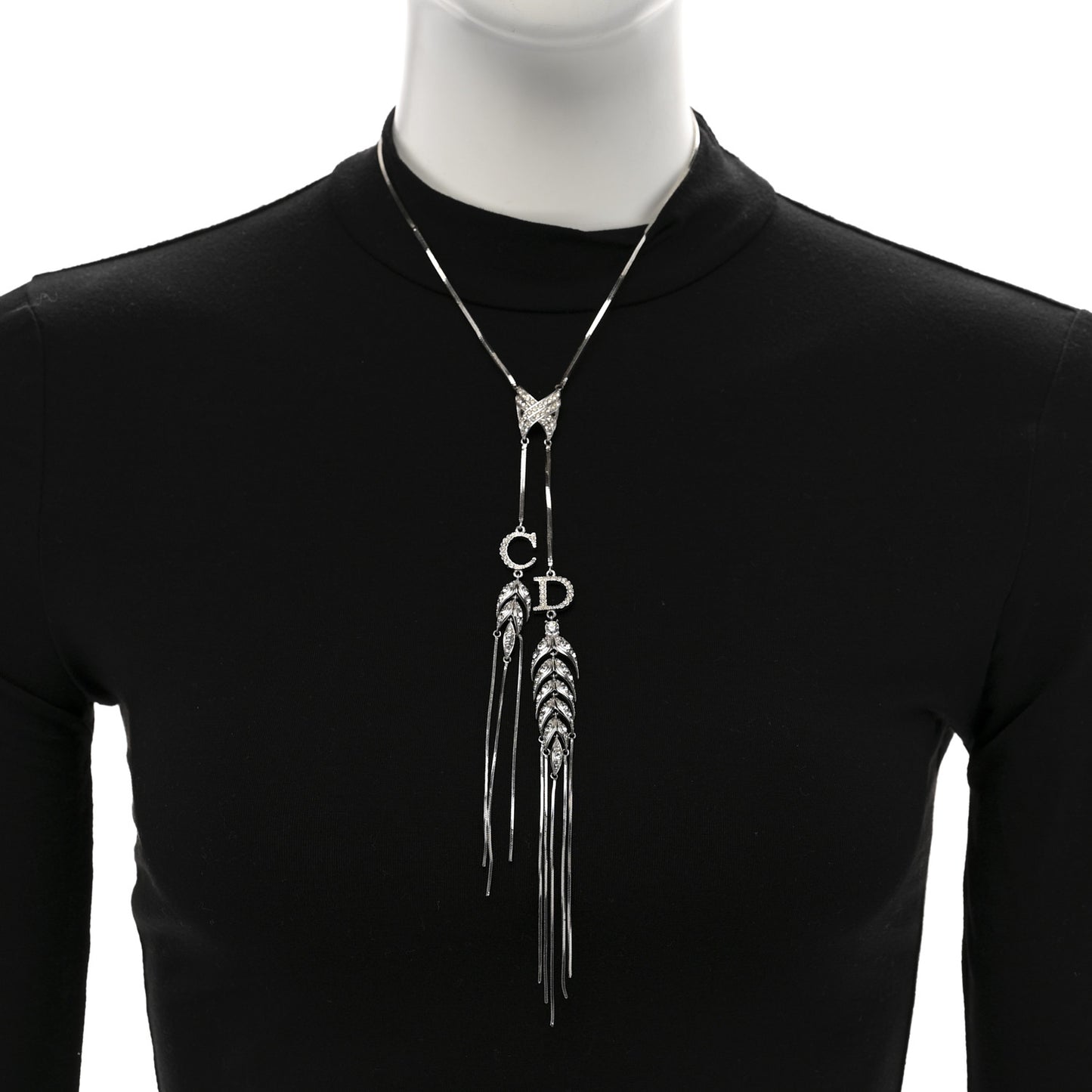 Metal CD Fringe Necklace Silver