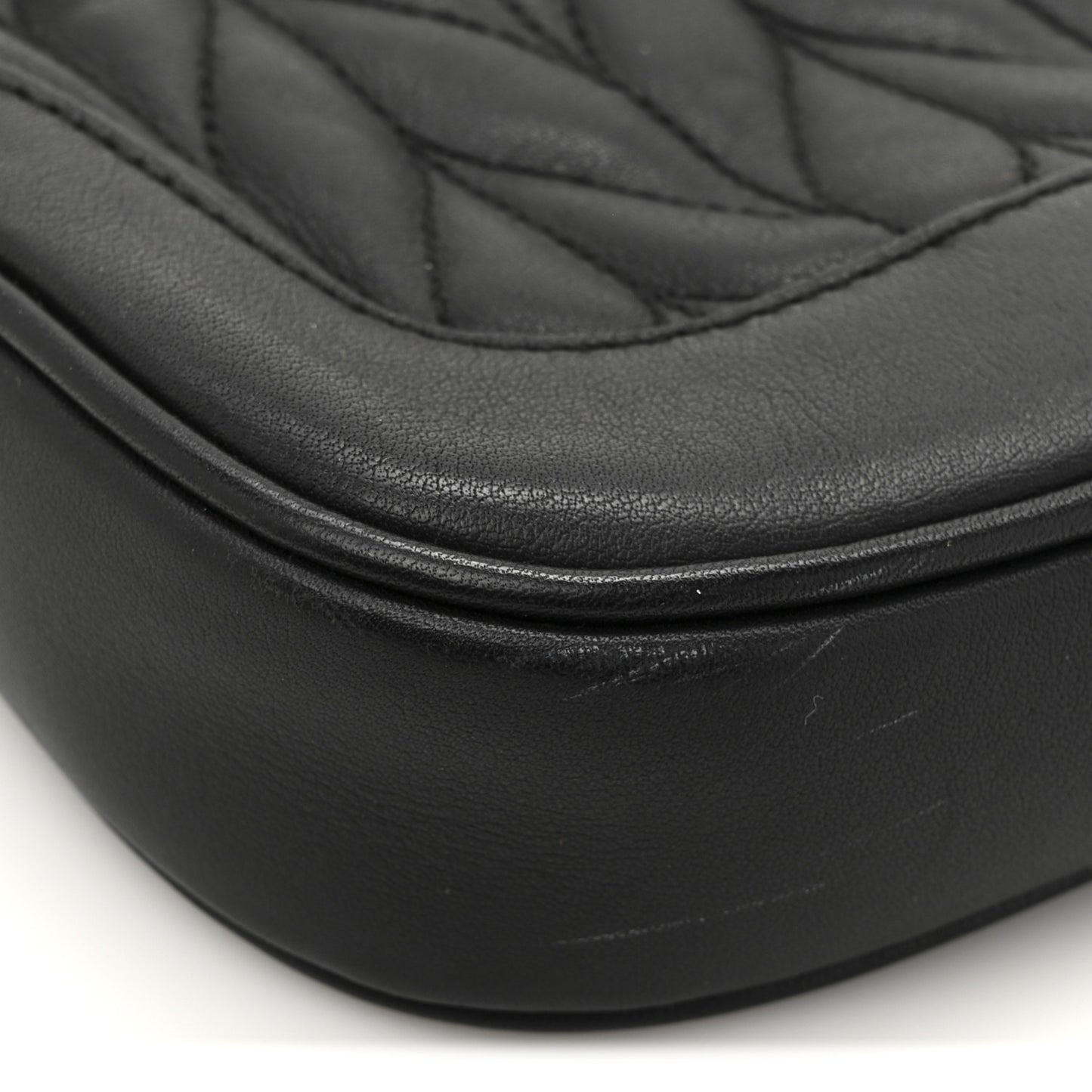 Quilted Calfskin Jackie O Chain Hobo Black