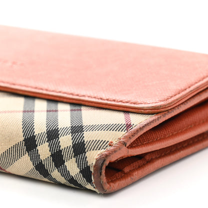 Burberry Calfskin House Check Continental Flap Wallet Orange 6 of 22