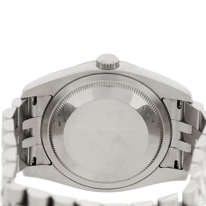 Rolex Stainless Steel 18K White Gold 36mm Oyster Perpetual Datejust Turn-O-Graph Watch Black 116264 4 of 4