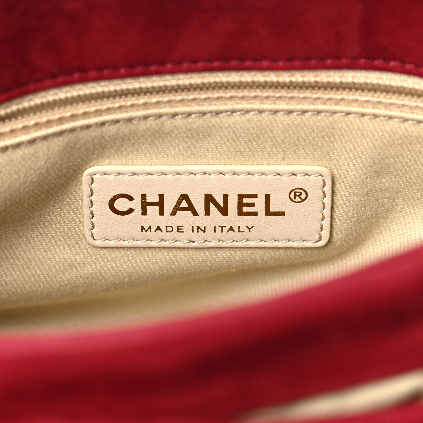 Iridescent Calfskin Quilted Flap Bag Red