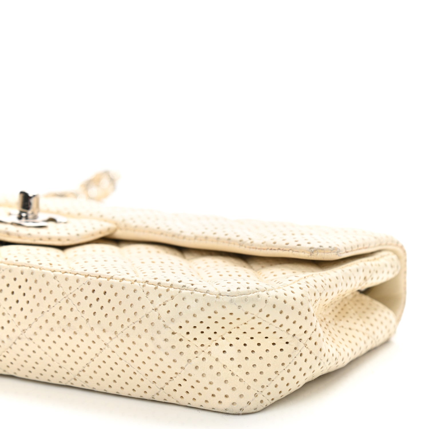 Chanel Lambskin Perforated East West Flap White 8 of 13