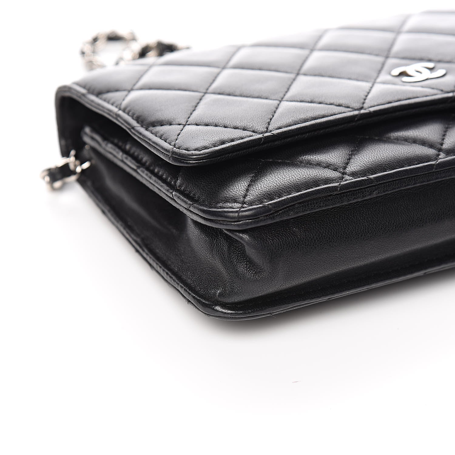 Chanel Lambskin Quilted Wallet On Chain WOC Black 9 of 11