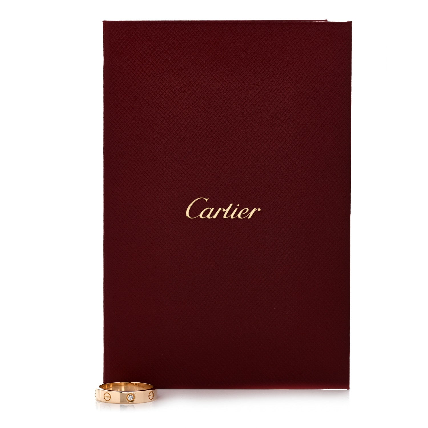 Cartier 18K Yellow Gold Diamond 4mm LOVE Wedding Band Ring 56 7.5 5 of 5
