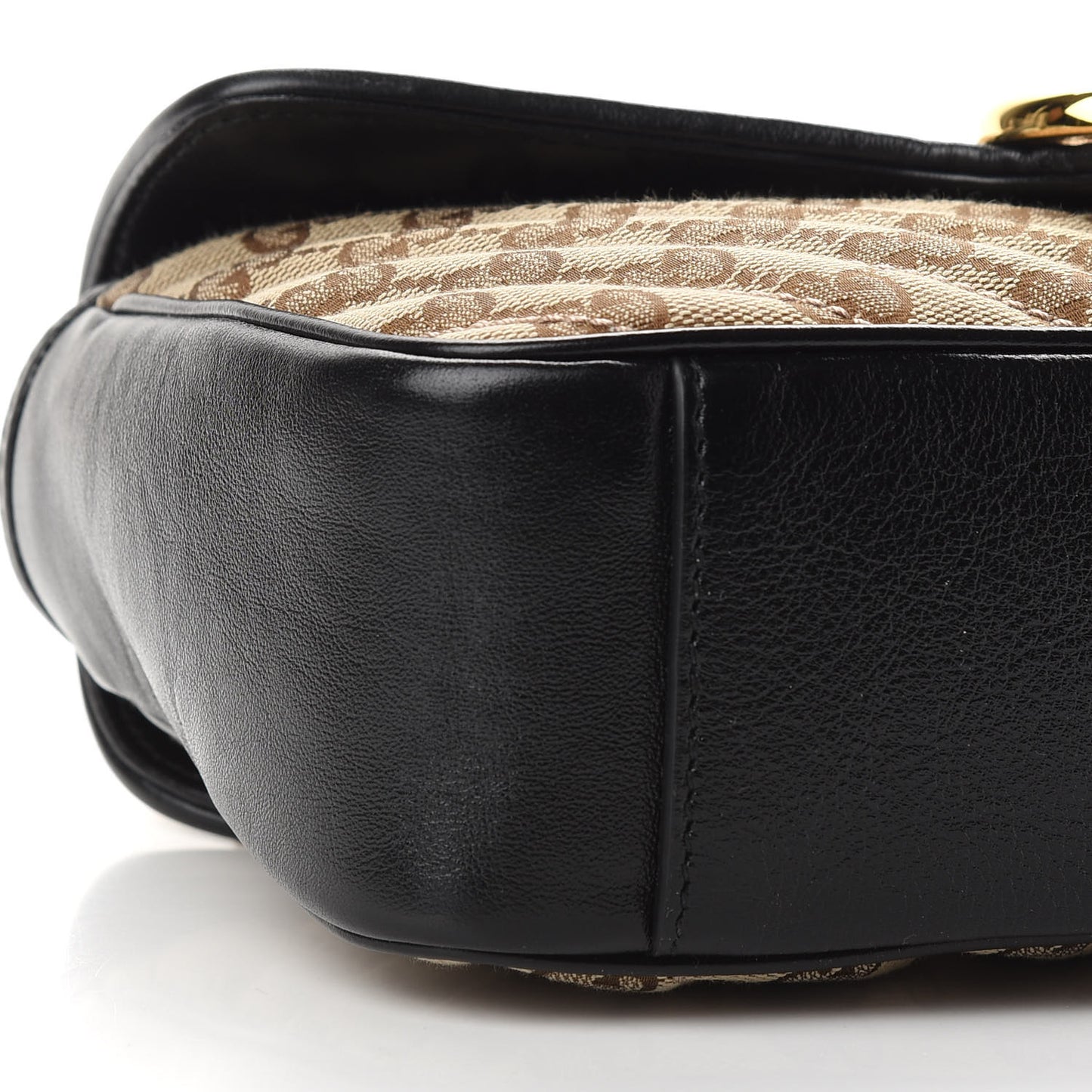 Monogram Matelasse Diagonal Small GG Marmont Shoulder Bag Beige Black