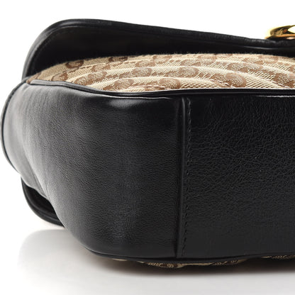 Gucci Monogram Matelasse Diagonal Small GG Marmont Shoulder Bag Beige Black 8 of 9