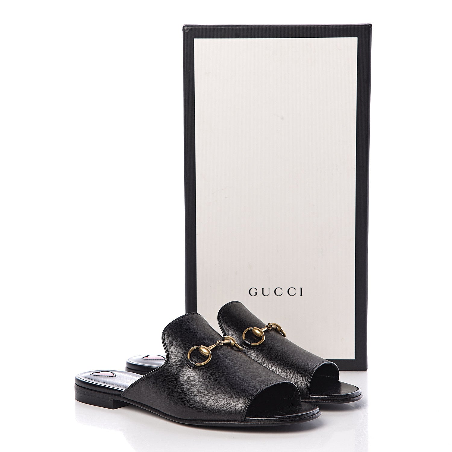 Gucci Malaga Kid Horsebit Slide Sandals 35 Black 9 of 9