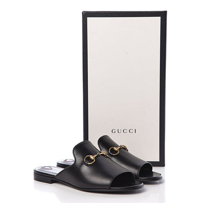 Gucci Malaga Kid Horsebit Slide Sandals 35 Black 9 of 9