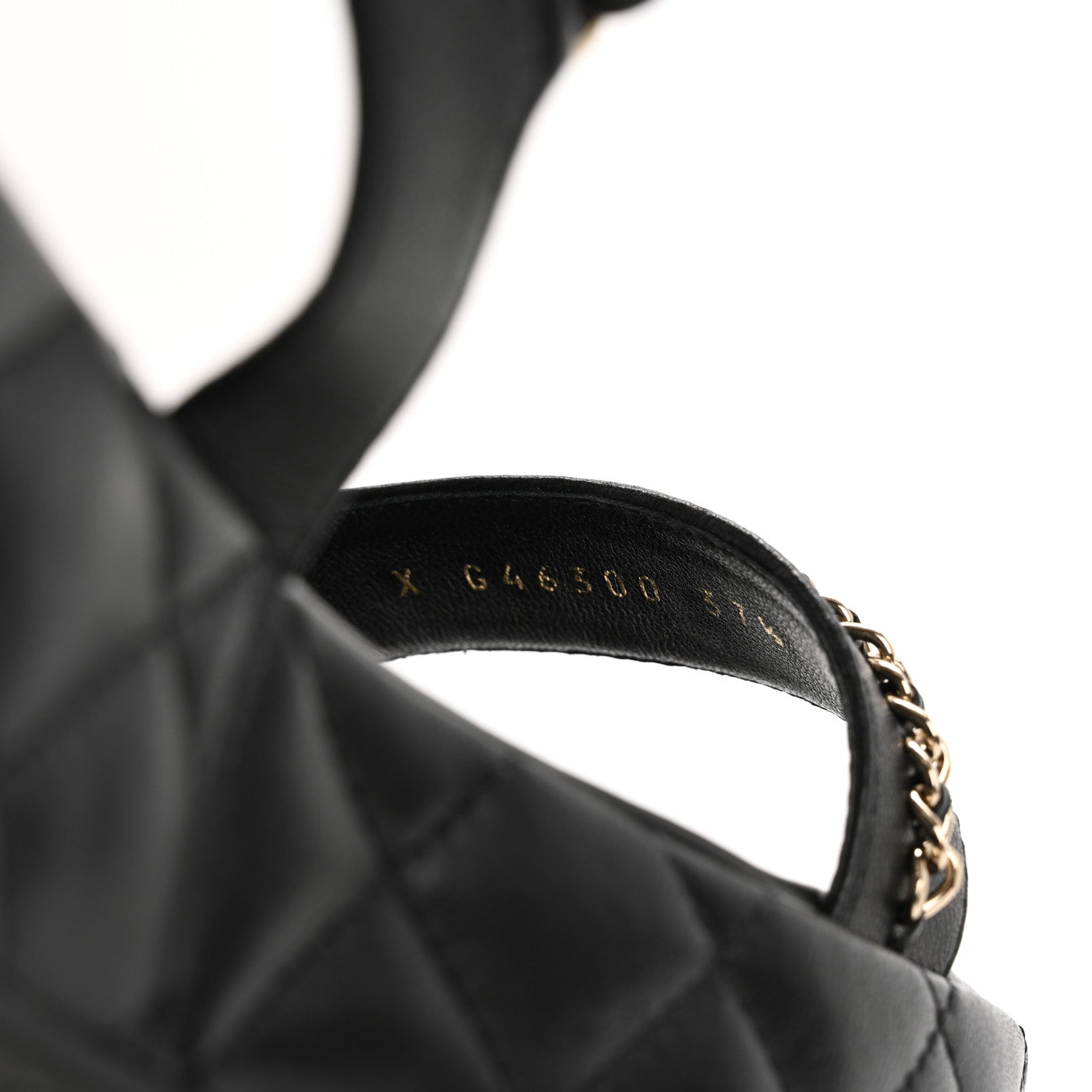Chanel Lambskin Quilted Chain CC Platform Sandals 37.5 Black 8 of 9