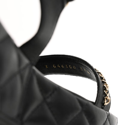 Chanel Lambskin Quilted Chain CC Platform Sandals 37.5 Black 8 of 9