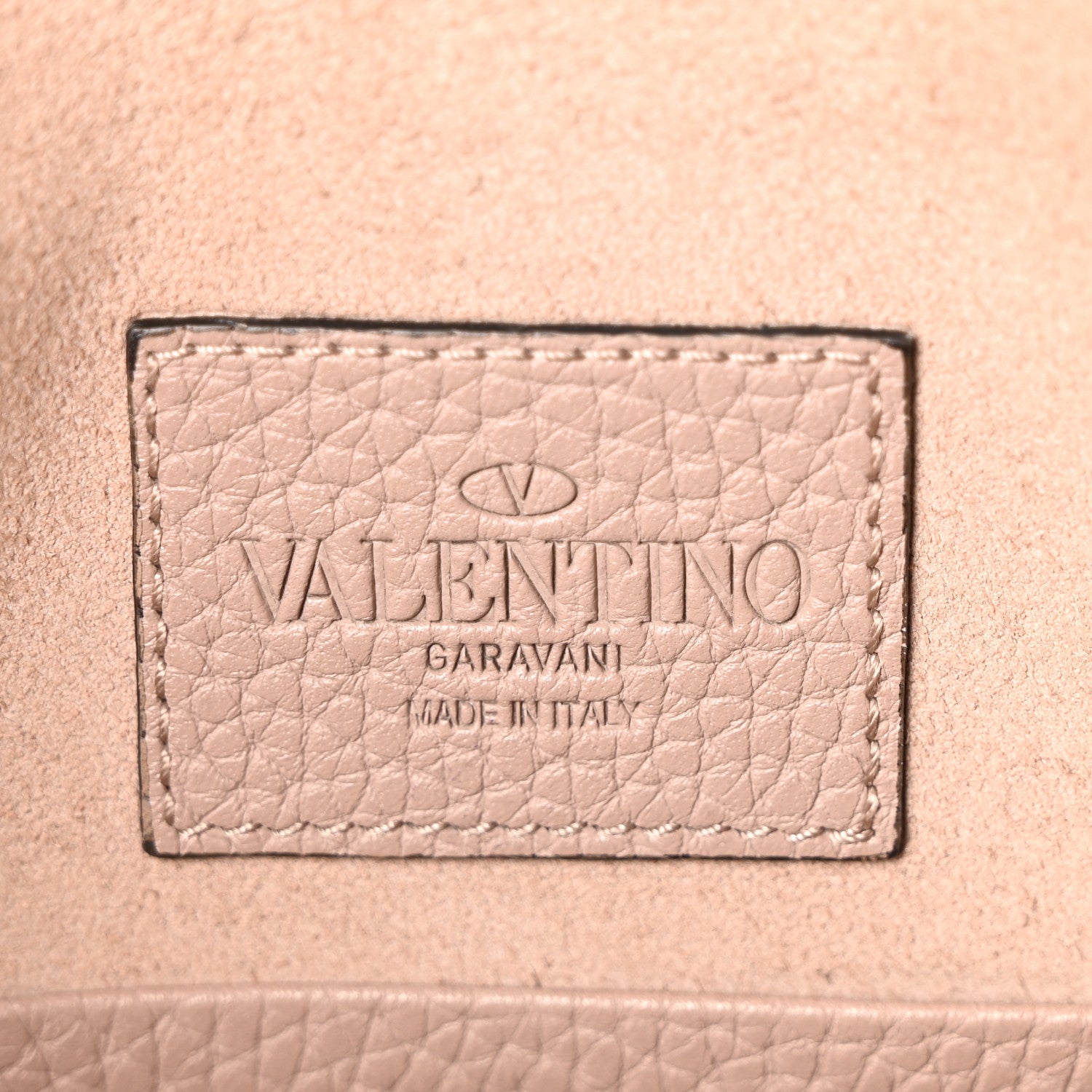 Valentino Garavani Pebbled Calfskin Medium Rockstud Envelope Flat Wristlet Pouch  Poudre 6 of 9