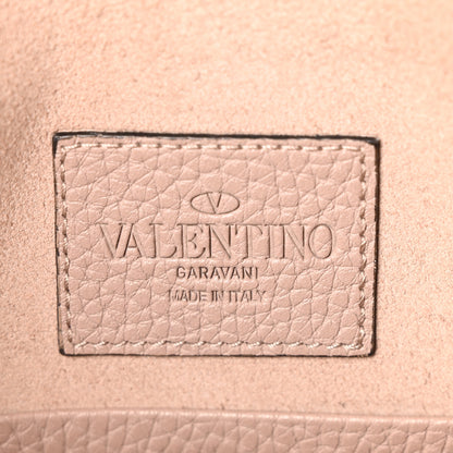 Valentino Garavani Pebbled Calfskin Medium Rockstud Envelope Flat Wristlet Pouch  Poudre 6 of 9