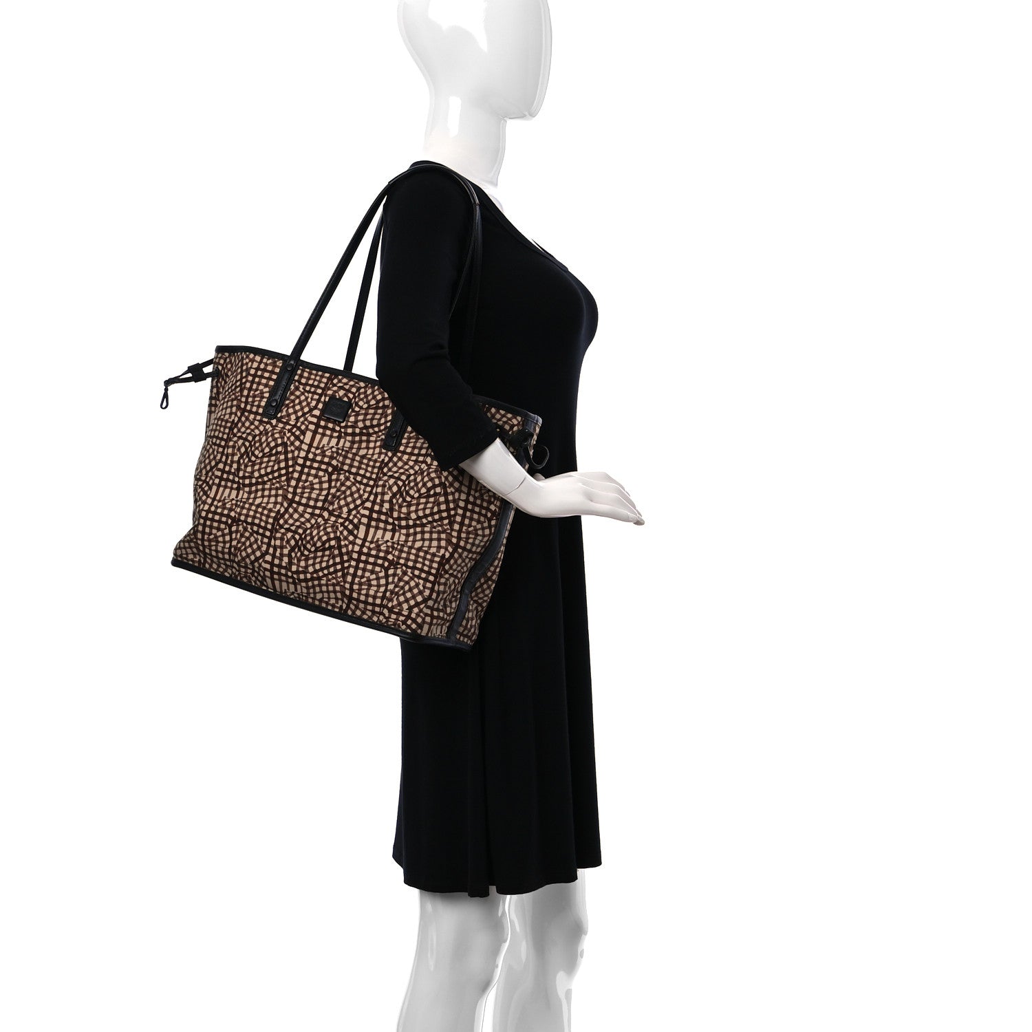 MCM Visetos Calfskin Motif Rombi Lion Printed Reversible Shopper Tote Cognac 2 of 26