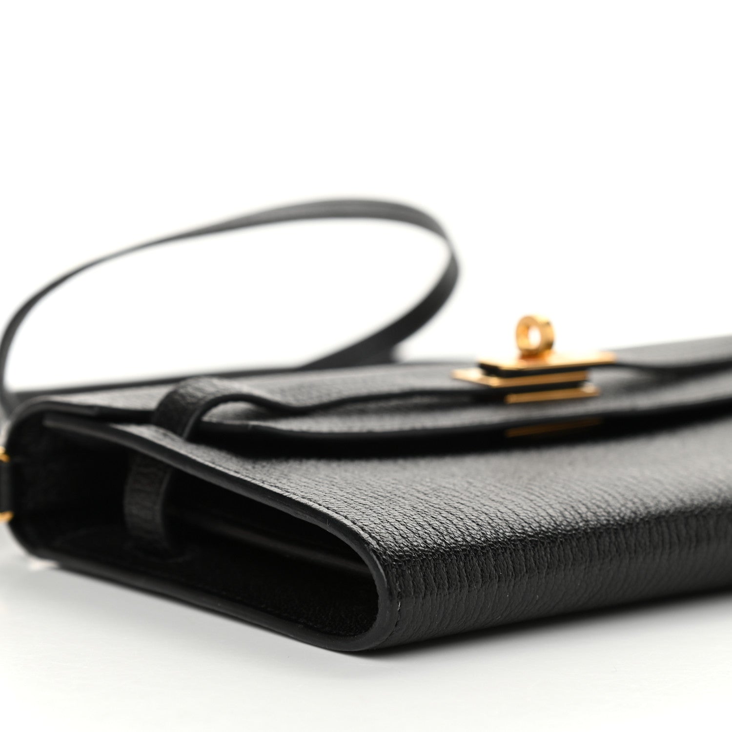 Hermes Chevre Mysore Kelly Wallet To Go Black 8 of 10