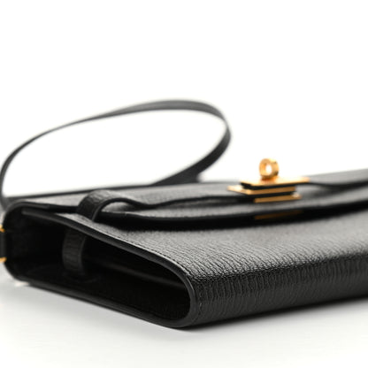 Hermes Chevre Mysore Kelly Wallet To Go Black 8 of 10