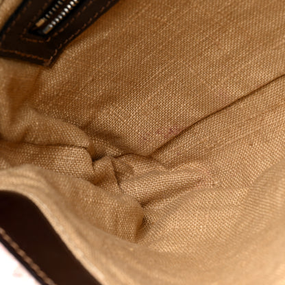 Fendi Linen Crystal Beaded Baguette Beige Multicolor 12 of 12