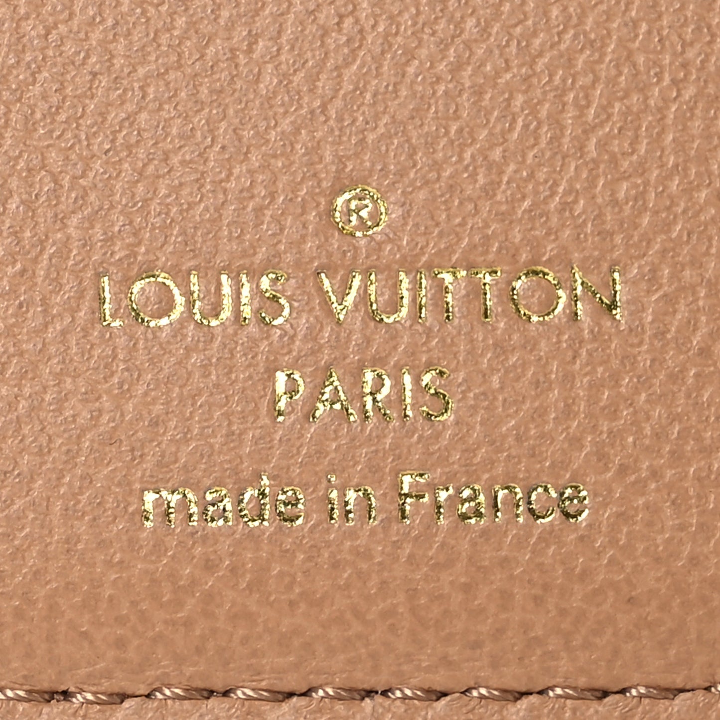 Lambskin Embossed Monogram Lou Coussin Wallet Camel