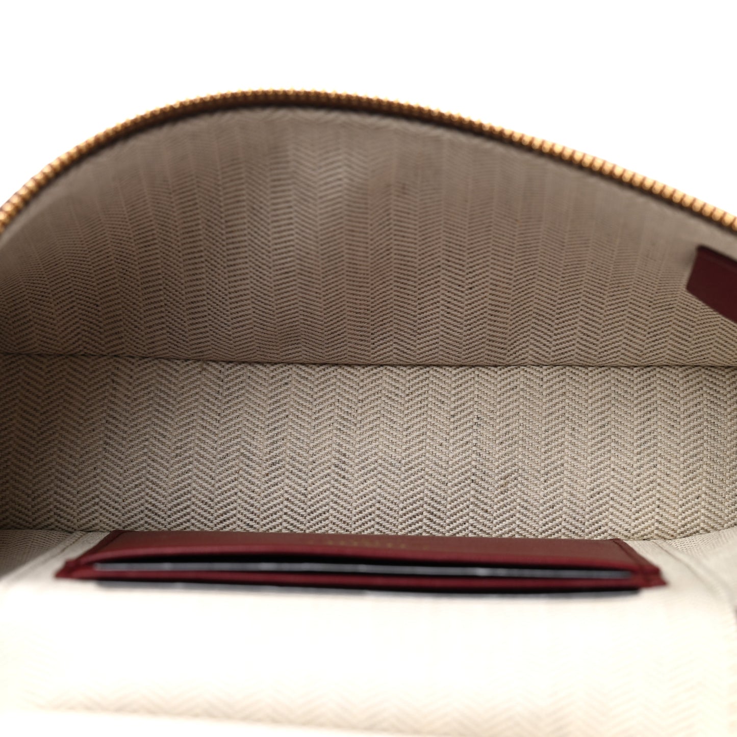 Grained Calfskin Top Handle Slim Vanity Case With Chain Camel