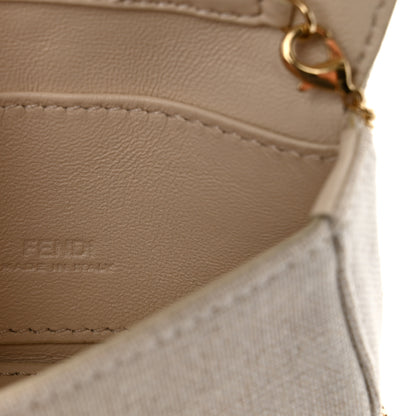 Fendi Kuban Canvas FF Embroidered Nano Baguette Charm Grezzo Multicolor 6 of 10