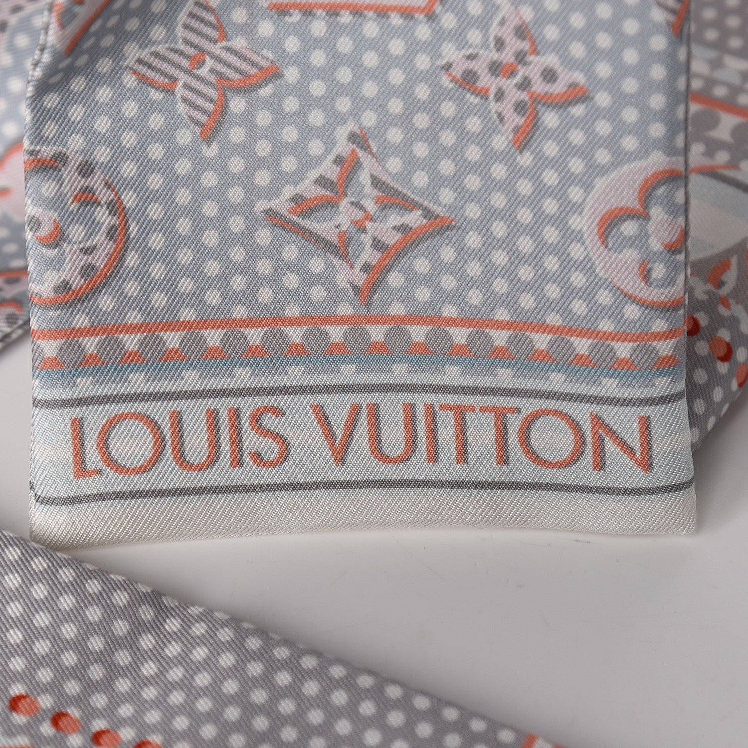 Louis Vuitton Silk Monodots Bandeau Light Blue 4 of 4