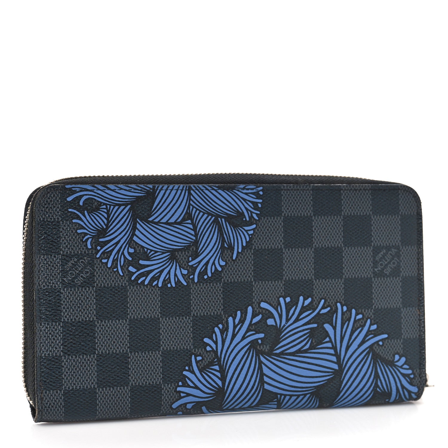 Louis Vuitton Damier Graphite Rope Zippy Organizer Wallet Blue 3 of 8