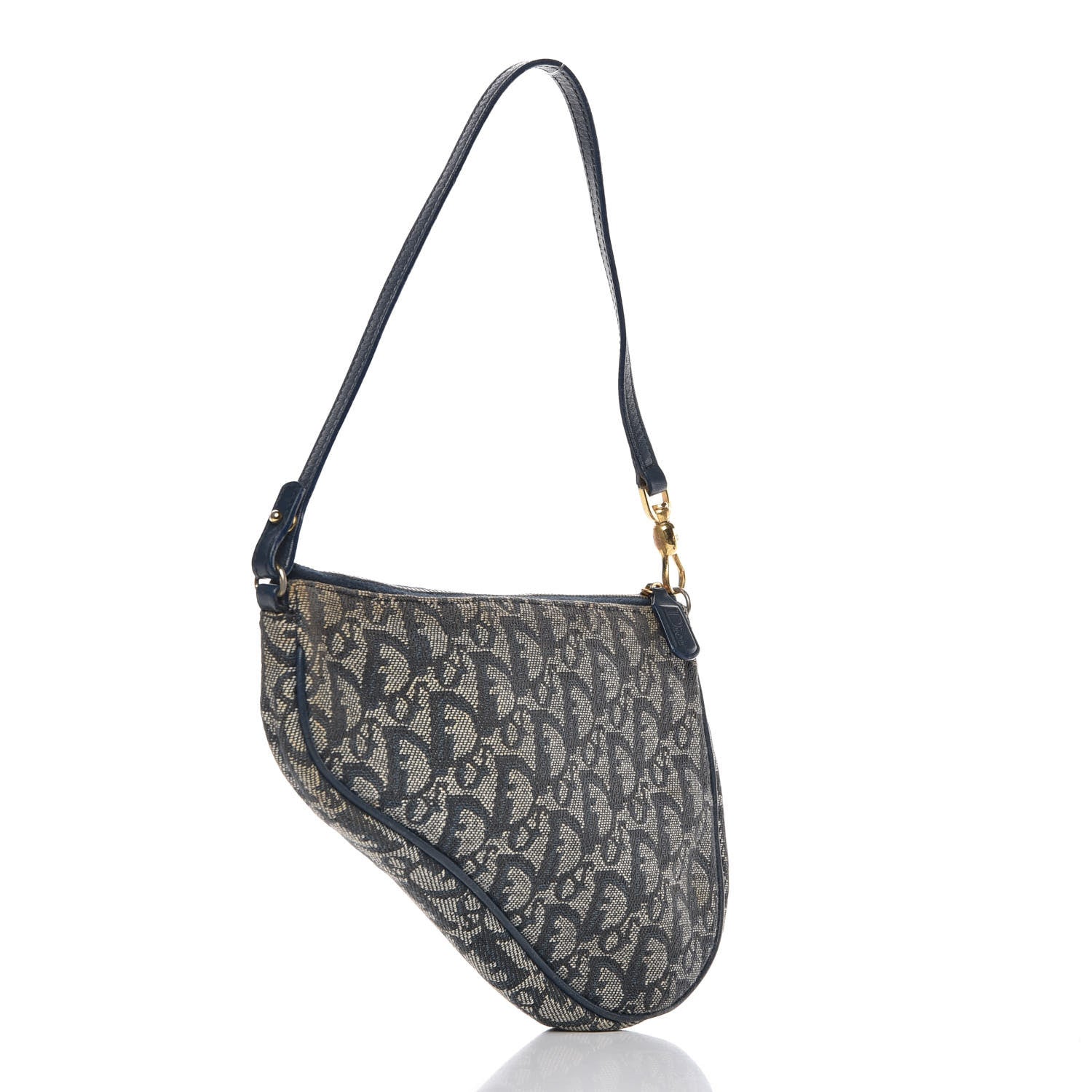 Christian Dior Monogram Mini Saddle Pochette Navy 3 of 8